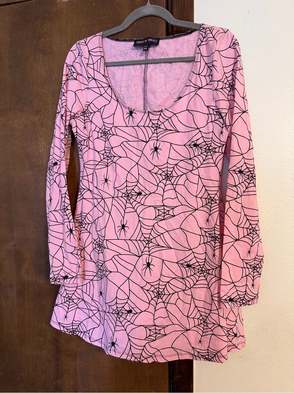 Trick 'r Treat Pink Spiderweb mini dress